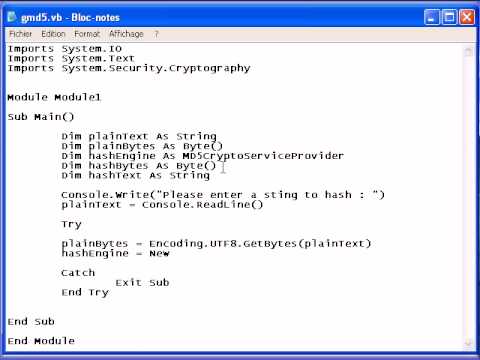 Programming md5 hash generator