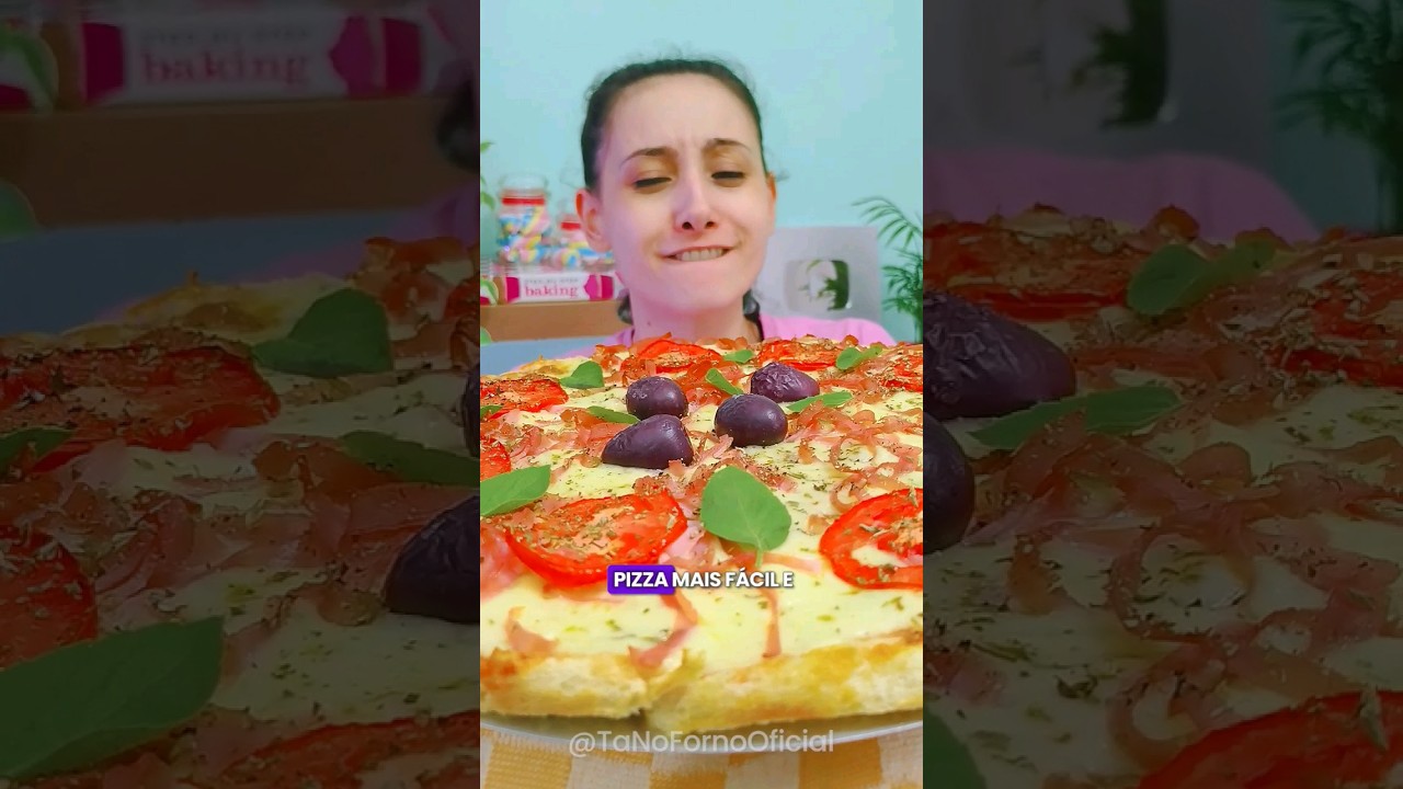 🤩 PIZZA MAIS FÁCIL DO MUNDO! #receitasdeminuto