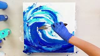 MUST SEE!🌊 Easy 3D Ocean Wave Acrylic Pour Painting | Fluid Art for Beginners