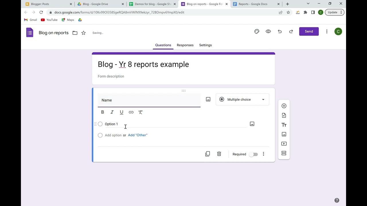 Writing more detailed reports using google forms - YouTube
