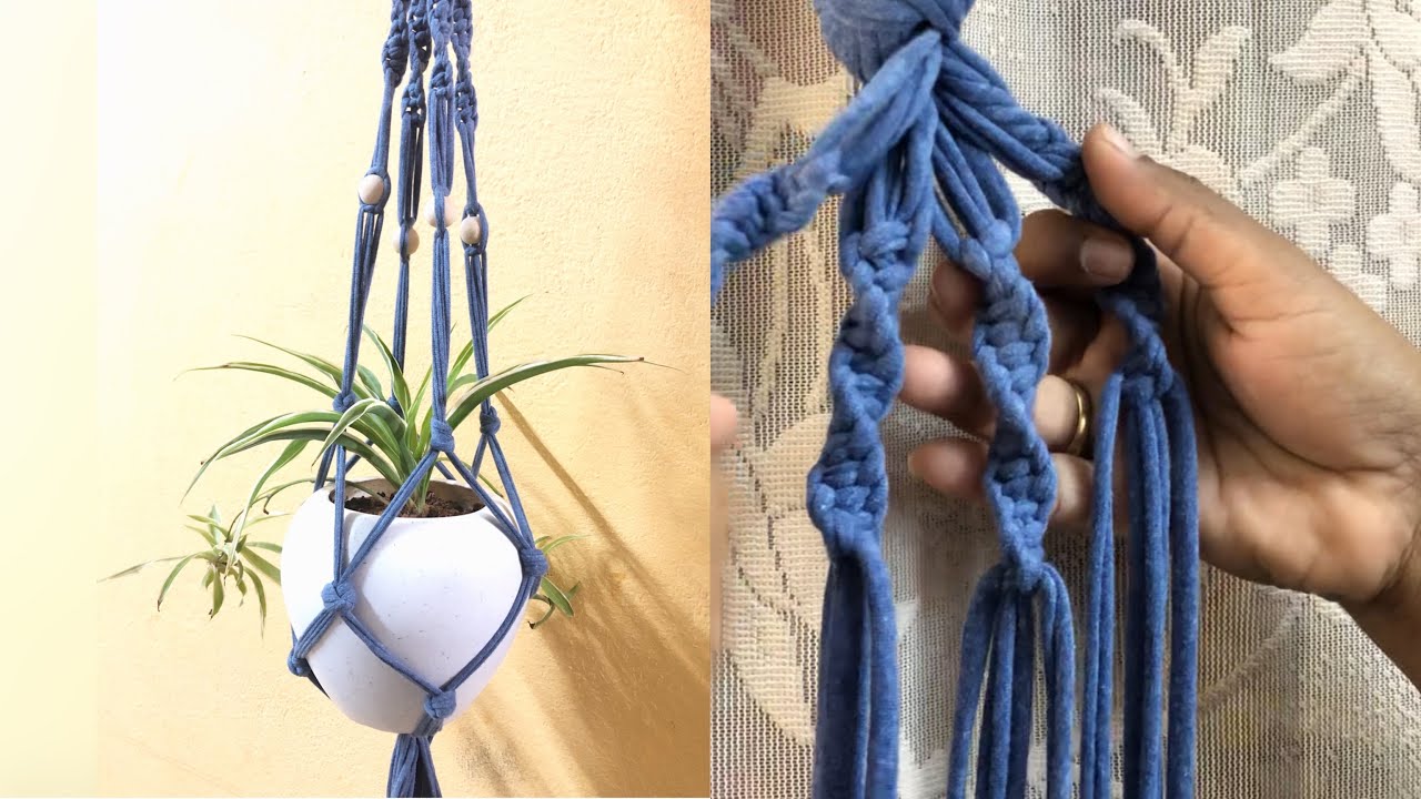 DIY t-shirt yarn plant hangers | DIY plant hanger in Tamil