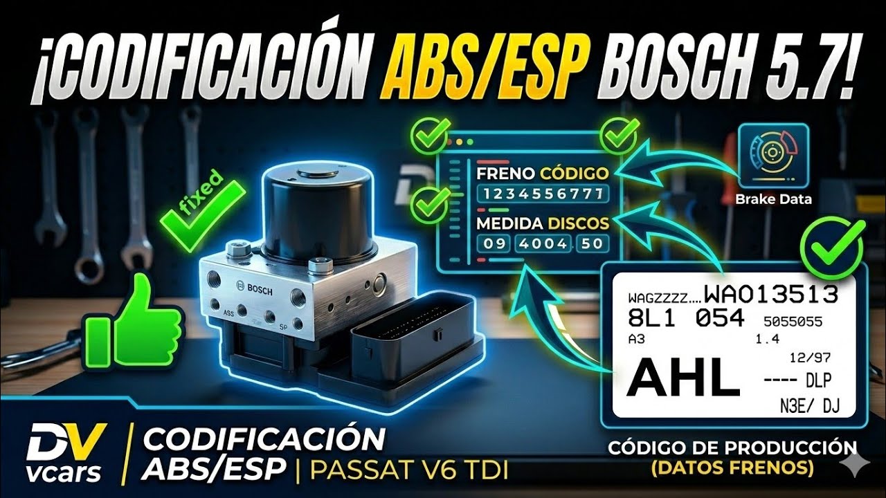 PROGRAMACIÓN Modulo ABS/ESP Bosch 5.7 VW PASSAT/💰AHORRA DINERO💰 - YouTube