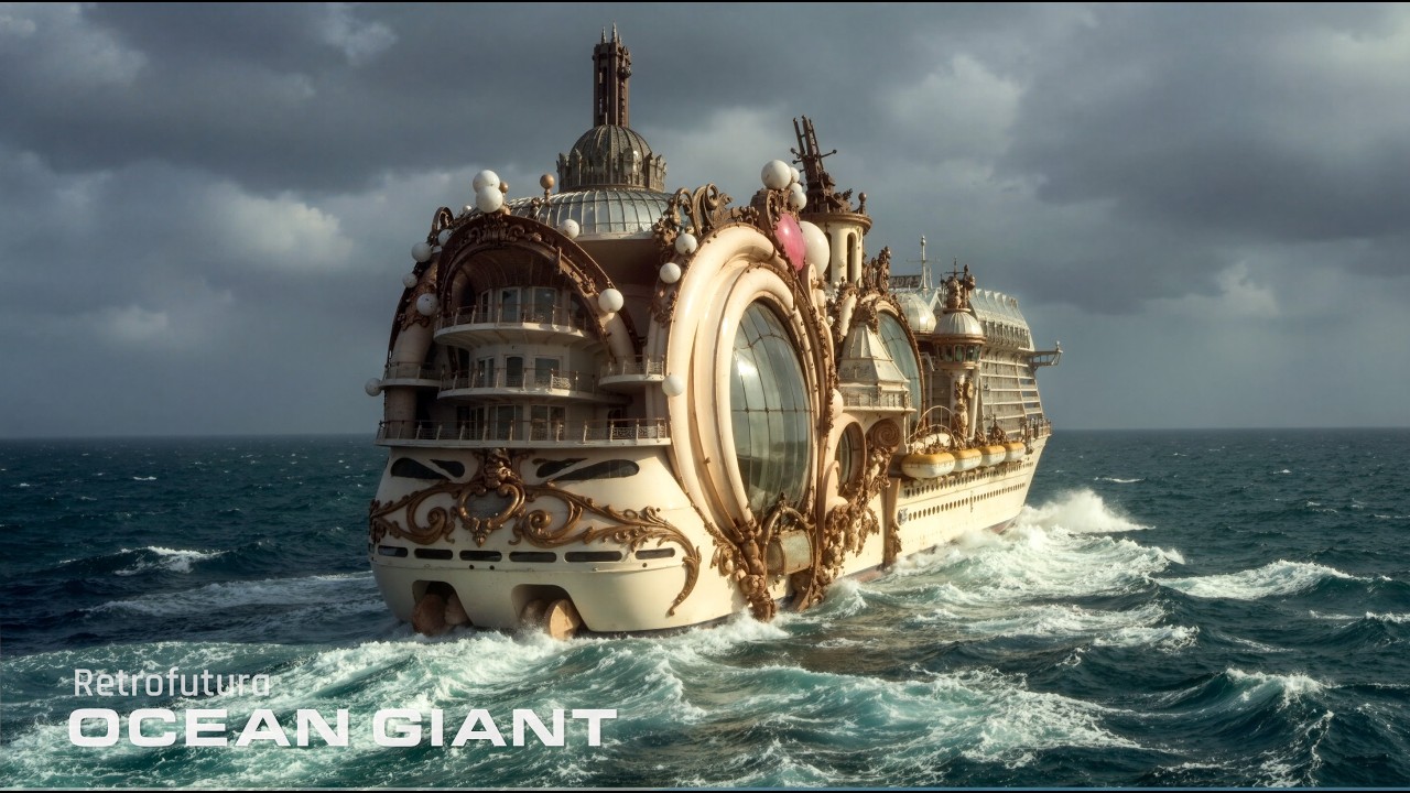 The Stained-Glass Ocean Liner: A Peaceful Steampunk Voyage | AI 4K — Retrofutura