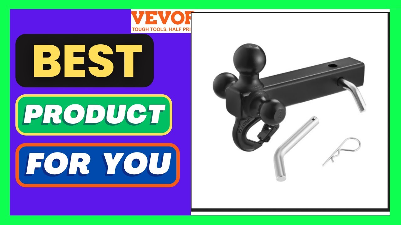 VEVOR Trailer Hitch, Tri-Ball Mount with Hook & Pin, Trailer Ball Size 1-7/8", 2" and 2-5/16