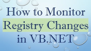 How to Monitor Registry Changes in VB.NET