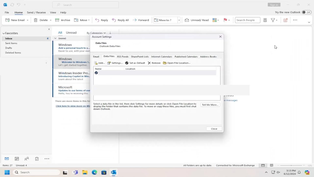 Change outlook data file location to another folder guide youtube
