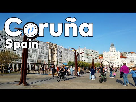 🇪🇸 Coruña walking Spain  | Galicia | Virtual Walk | 4k 60fps
