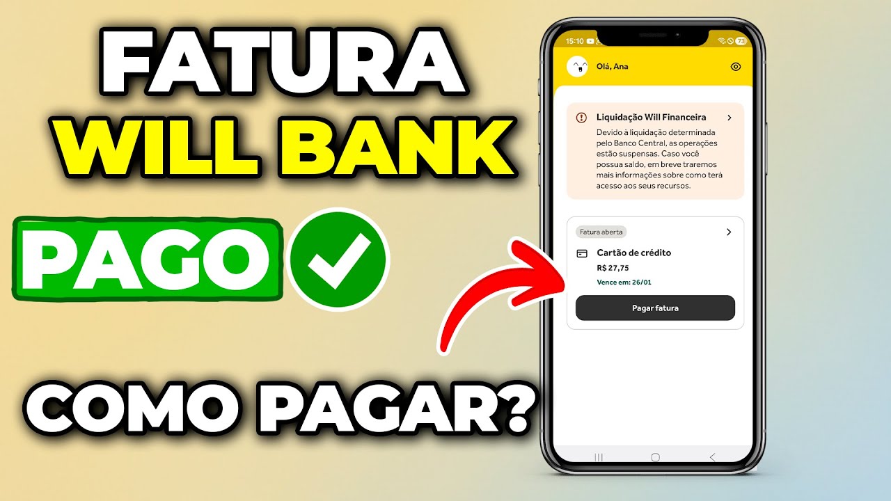 NÃO CONSIGO PAGAR FATURA WILL BANK - COMO RESOLVER? - YouTube