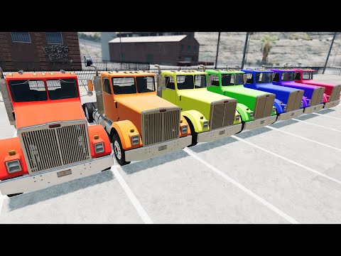 Heavy Trucks Gavril T Series Flatbed Trailer VS speed bump   BeamNG Drive