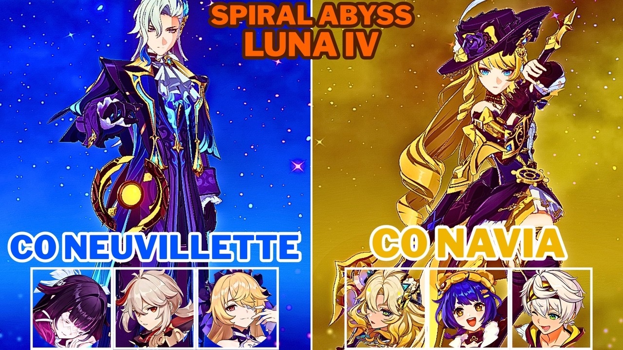 【Spiral Abyss 6.3b/6.4】 C0 Neuvillette Lunar-Charged (NO Furina) & C0 Navia Double Pyro