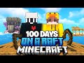 We Survived 100 Days ON A RAFT In Minecraft...