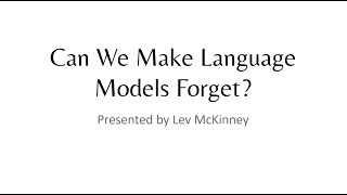 AI Safety Thursday: Can we make LLMs forget? An intro to Machine Unlearning