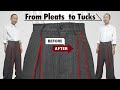 From Pleated Pants to Tuck Pants | Refashion with Care ✨