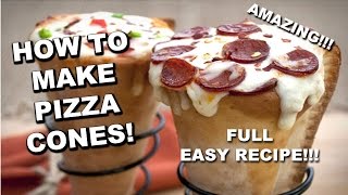 HOW TO MAKE PIZZA CONES! (EASY)!!!