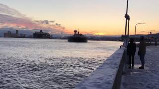 Erie Trader/ Clyde S VanEnkevort departing Duluth. 12/28/18