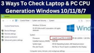 How to check the processor generation and model