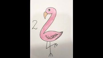 How to draw flamingo with number 2 |#drawingforkids #numberdrawing#viral#trending #youtubeshorts