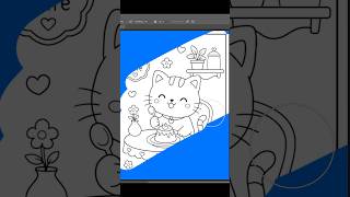 Cozy Cat Cafe Coloring Book Inking #shorts #coloringbook #drawing #inking #coloringart #cat