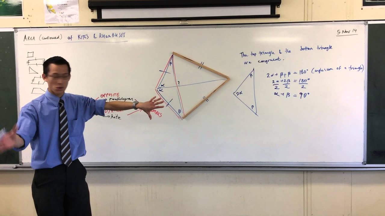 Areas of Kites & Rhombuses (2 of 2 Deriving the Formula) YouTube