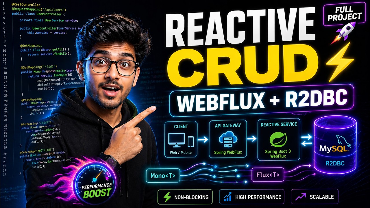 Spring WebFlux CRUD Operations with R2DBC & MySQL | Reactive REST API ...