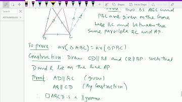 Euclid geometry : - ( Proving theorems on area of triangle ) - 56.