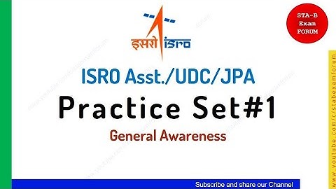 ISRO Assistant UDC JPA | General Awareness | Practice Set 1