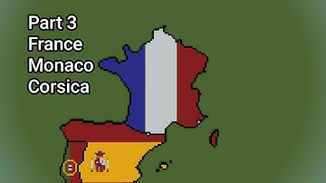 France, Monaco & Corsica - Small Scale World Flag Map Tutorials in Minecraft (Part 3)