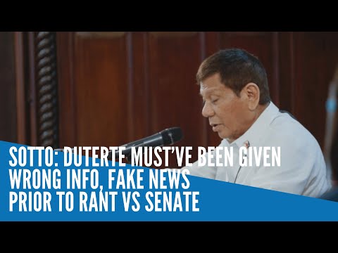 Sotto: Duterte must’ve been given wrong info, fake news prior to rant vs Senate