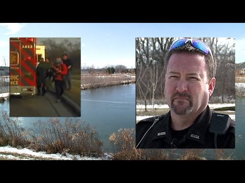 Officer recounts rescue of boys who fell through ice - YouTube