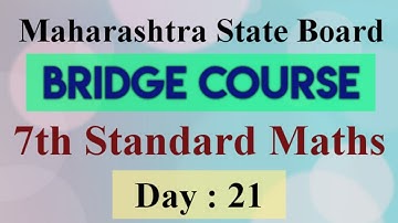 Day 21 | bridge course 7th standard maths for semi English and English medium