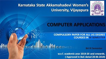 COMPUTER APPLICATIONS |BA III SEM||UNIT 1