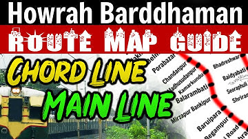 Howrah Barddhaman Train Route Map of both Chord Line and Main Line