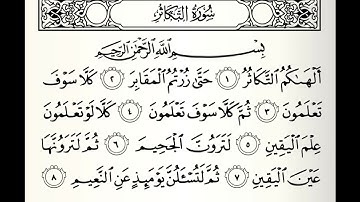 سورة التكاثر القارئ عبدالله المطرود