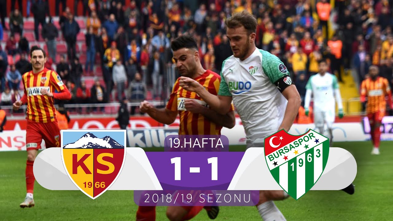 2018-2019 Süper Lig KAYSERİSPOR - BURSASPOR 1-1 Maç Özeti