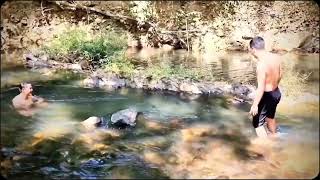 Bathing in the Vietnamese jungle stream is extremely refreshing