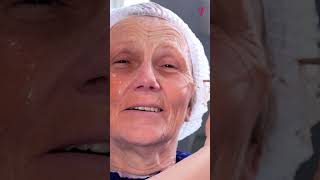 Elderly woman gets an incredible rejuvenating makeover #shorts