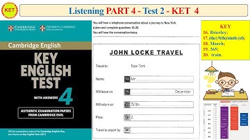 KET 4 Listening Part 4 Test 2 (Transcript + Key)