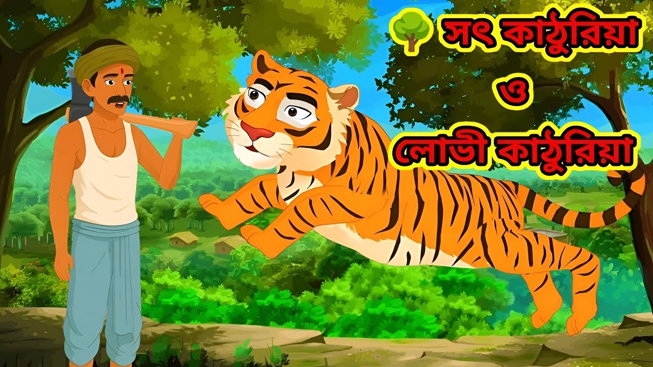 সৎ কাঠুরিয়া ও লোভী কাঠুরিয়া !! Bangla Cartoon !! Moral Story  #cartoon