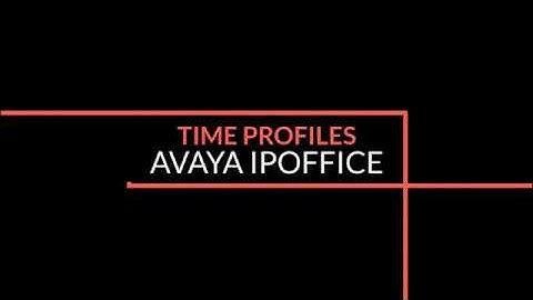 Time Profiles Avaya IPOffice Web Manager McBricker