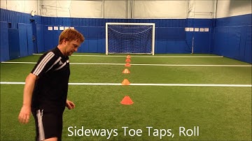 Cone Dribbling - Sideways Toe Taps, Roll