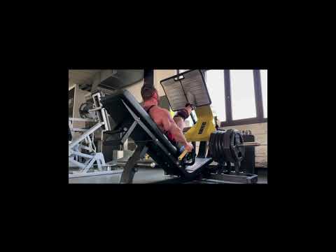 Daniel Sticco IFBB PRO 705 lbs leg press one leg for MR OLYMPIA qualified