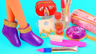 11 DIY Miniature Hacks and Crafts ~ miniature boots, makeup, miniature pencil case, earrings