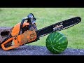 Experiment chainsaw vs watermelon