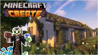 I built Greenhouse FLOWER FARM Minecraft Create Mod!