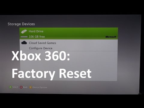 Xbox 360 - Factory Reset Through Settings