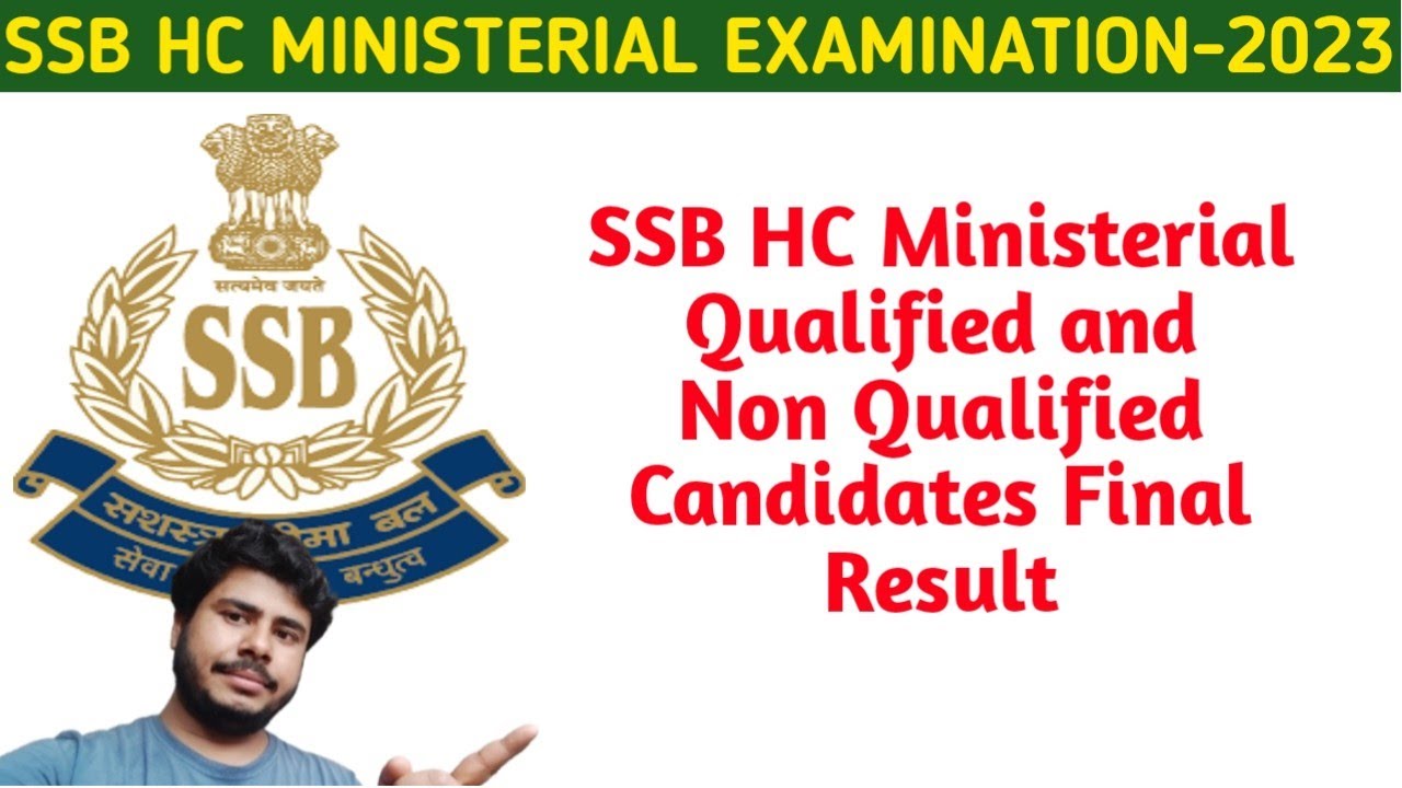 SSB HC Ministerial Final Result Published||Jobless Family||