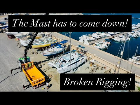 ⁣Episode 263 - Broken Rigging on our Catamaran! the Mast has to come down!