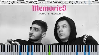 Xcho & MACAN - Memories (кавер на пианино + ноты) видео