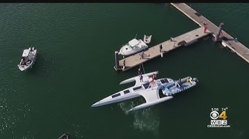 High-Tech Ship Launched From Plymouth, England On 400th Mayflower Anniversary