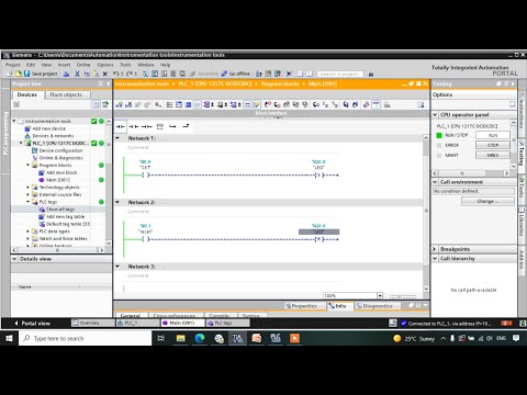 Bit Logic Instructions in Siemens Tia Portal - Free PLC Course in Hindi